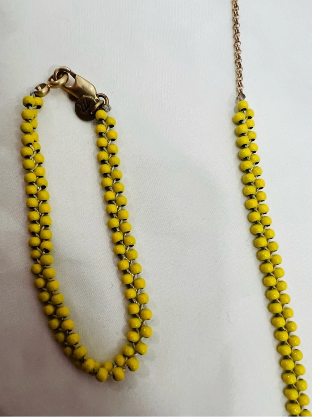 Madewell Yellow Beaded Long Necklace and Bracelet Set - Picture 3 of 4